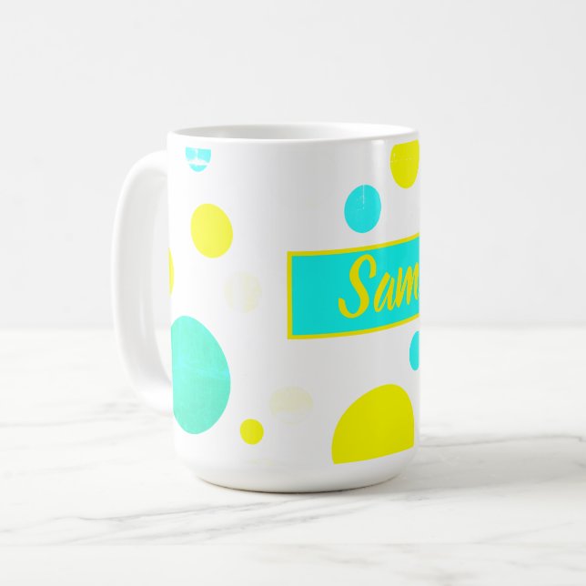 Happy Vibes Sam Ajoutez Votre Nom Café Mug Cup (Devant gauche)