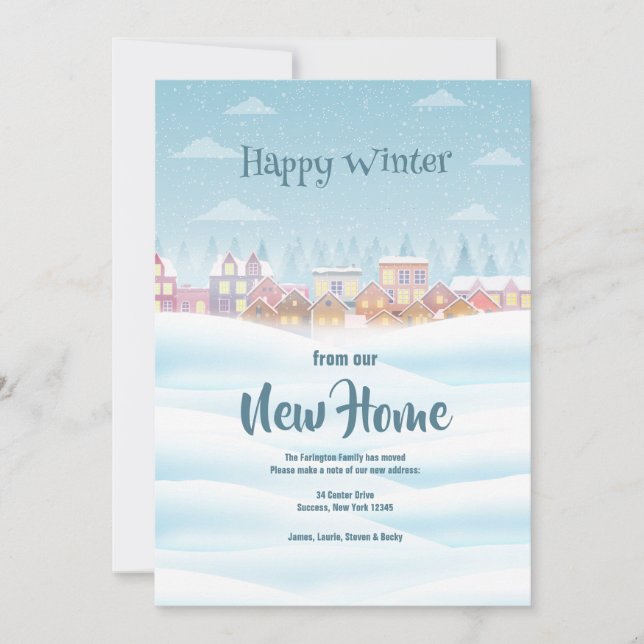 Happy Winter New Home Faire-part (Devant)