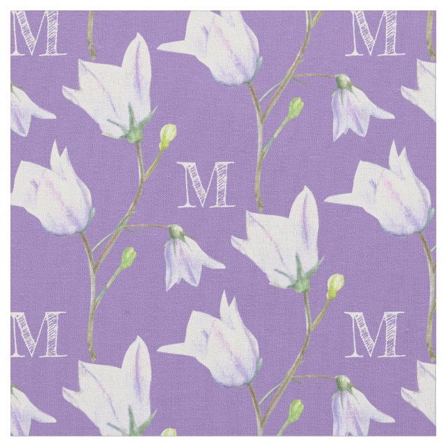 Harebell monogramme tissu bleu violet (Fermer)