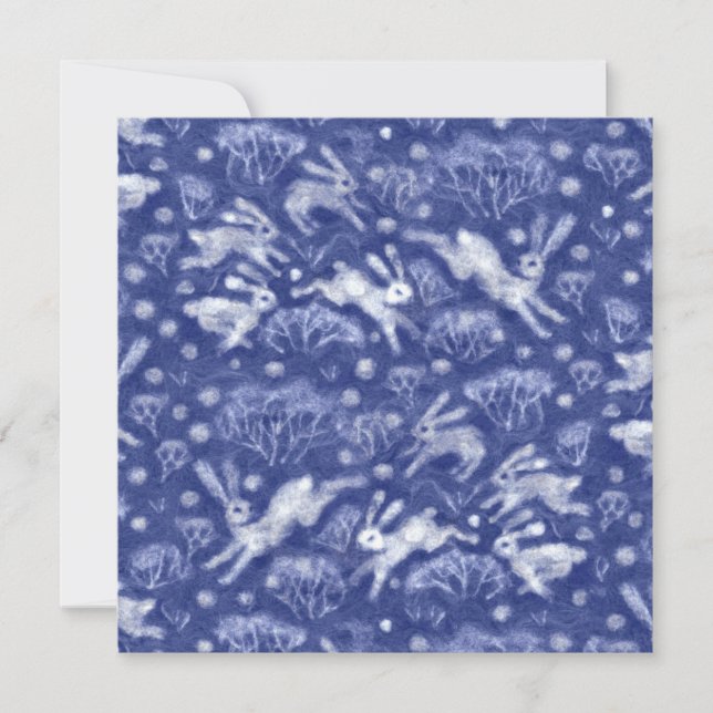 Hares Neiges lapins blancs Hiver Animal bleu (Devant)