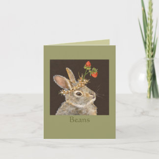Haricots le carte pour notes lapin