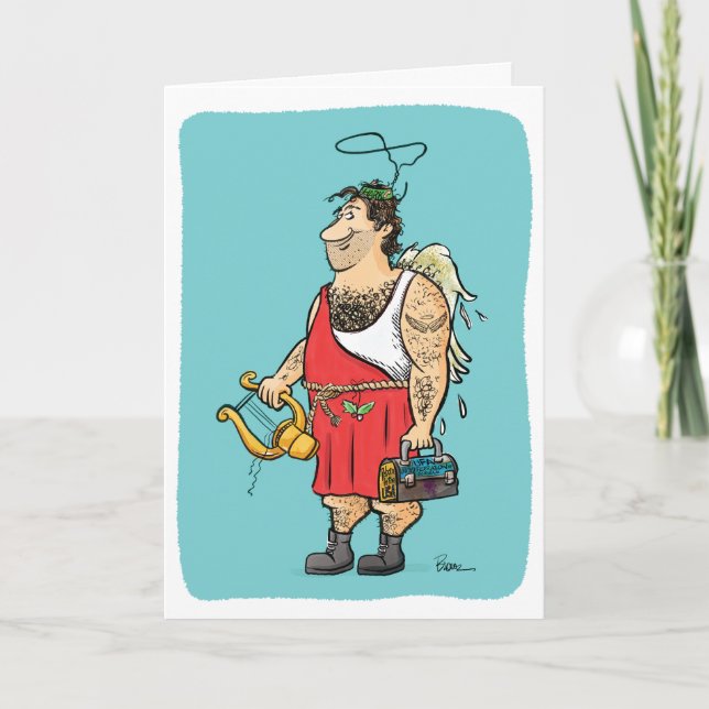 Hark la carte de vacances Hairy Angel (Devant)