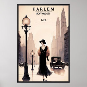 Harlem, Poster vintage de New York dans les années