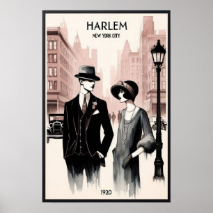 Harlem, Poster vintage de New York dans les années