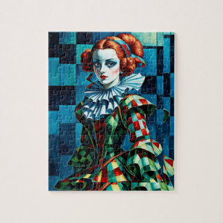"Harlequin Elegance : Premium Puzzle Art"