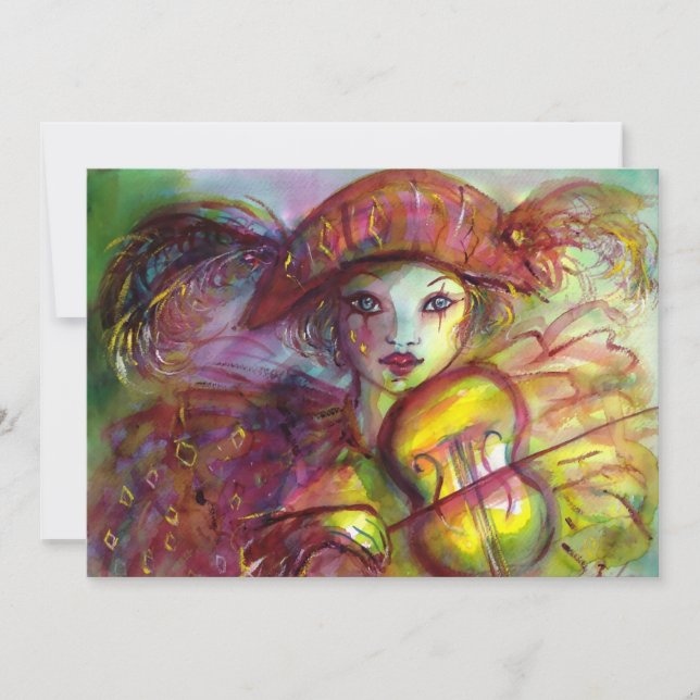 HARLEQUIN VIOLINIST Masquerade Mardi Gras (Devant)