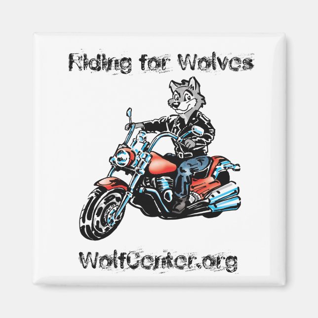 Harley Wolf Magnet Carré (Devant)