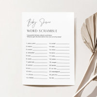 HARLOW Baby Word Scramble Baby shower Carte de jeu