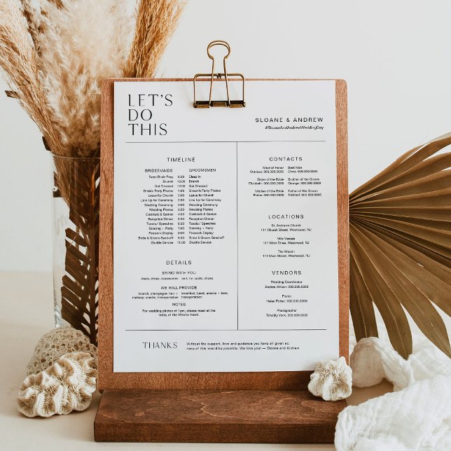 HARLOW Bridal Party Timeline, Itinéraire & Détails (Créateur téléchargé)