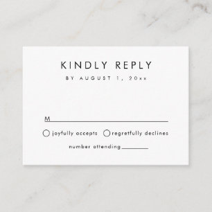 HARLOW moderne simple modèle de carte RSVP