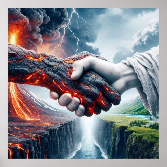 Harmonie au Chaos - Poster d'une poignée de main é (Devant)