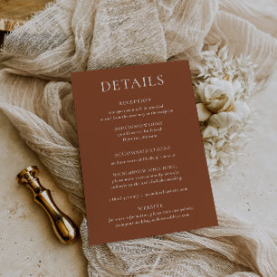 HARMONIE   Carte Détails du Mariage Terracotta