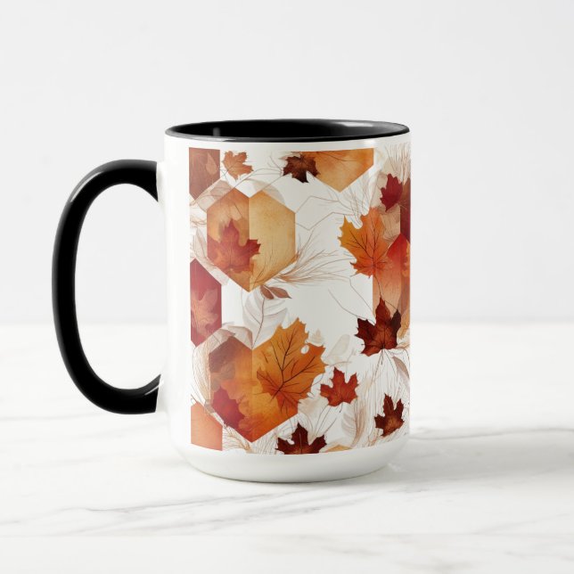 Harmonie d'automne Hexagon Feuilles - Combo Mug 15 (Gauche)