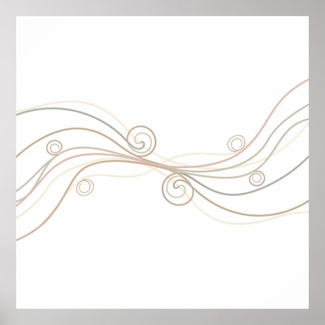 Harmonie de Lignes Calmes – Affiche Abstraite Mini (Devant)