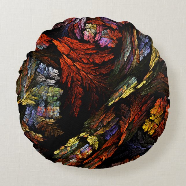 Harmonie des couleurs Coussin Abstrait Art Round (Devant)