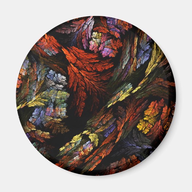 Harmonie des couleurs Magnet Arrondi de l'art Abst (Devant)
