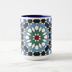 Harmonie en carreaux – Tasse géométrique marocaine