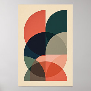 Harmonie en Mouvement – Affiche d'Art Abstrait Géo
