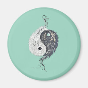 Harmonie en plumes Yin Yang Magnet