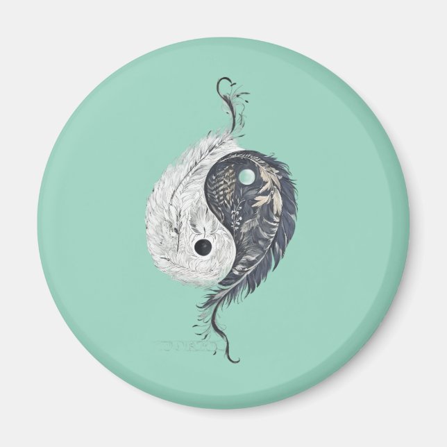 Harmonie en plumes Yin Yang Magnet (Devant)
