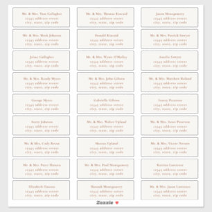 HARMONIE   Étiquettes de adresse invités Terracott