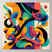 "Harmonie géométrique" - Poster d'Art numérique Ab