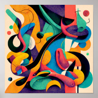 "Harmonie géométrique" - Poster d'Art numérique Ab