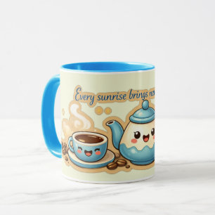 Harmonie matinale bleue Tasse d'inspiration au l