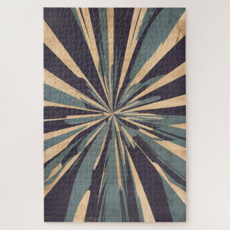 Harmonie Vintage en Bleu | Puzzle Géométrique Rétr