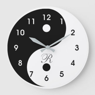 Harmonie Yin Yang Monogramme Horloge Mur