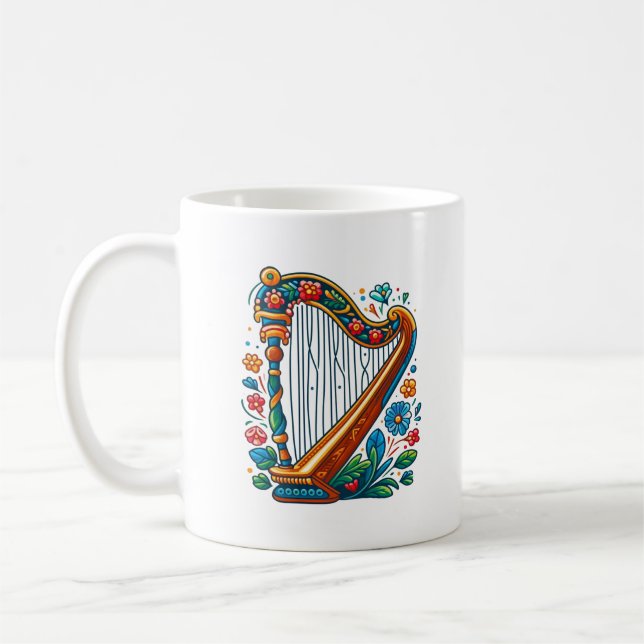 Harp Folk Art Mug (Gauche)