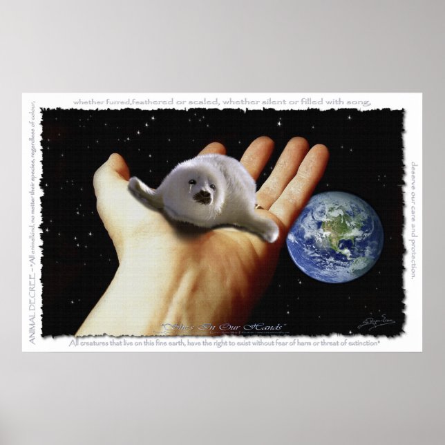 HARP SEAL Protection Earth Day Art Poster (Devant)