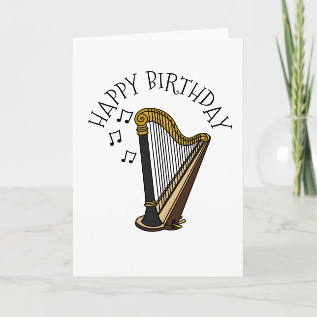 Harpe Anniversaire Carte Harpist Chaîne musicien (Devant)