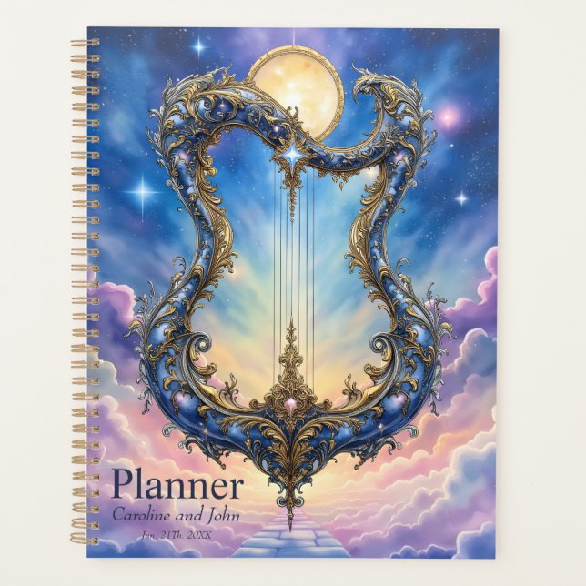 Harpe céleste au clair de lune – Art de fantasy co (Devant)