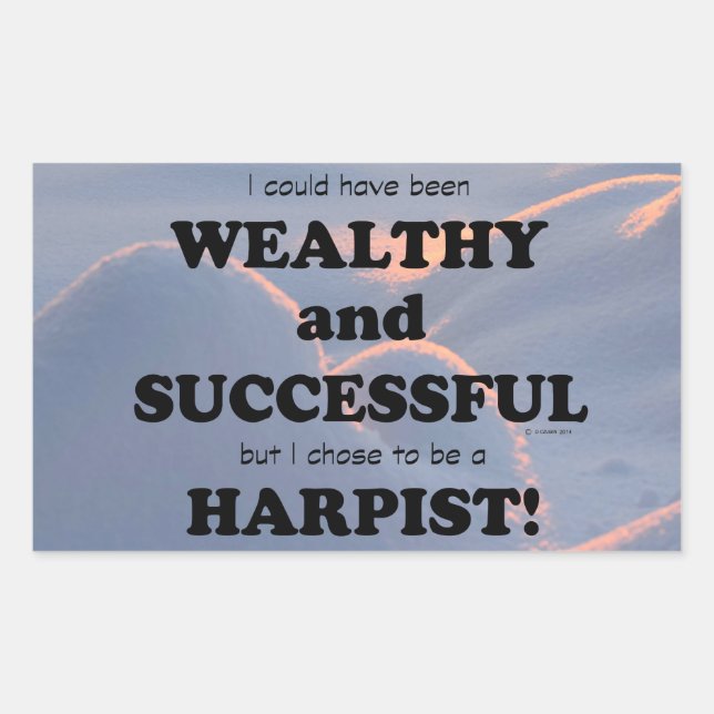 Harpe Wealthy & Réussite Sticker Rectangulaire (Devant)