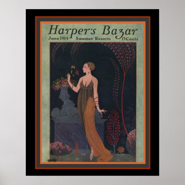 Harper's Bazar- Barbier 1914 Déco Couverture 16 x  (Devant)