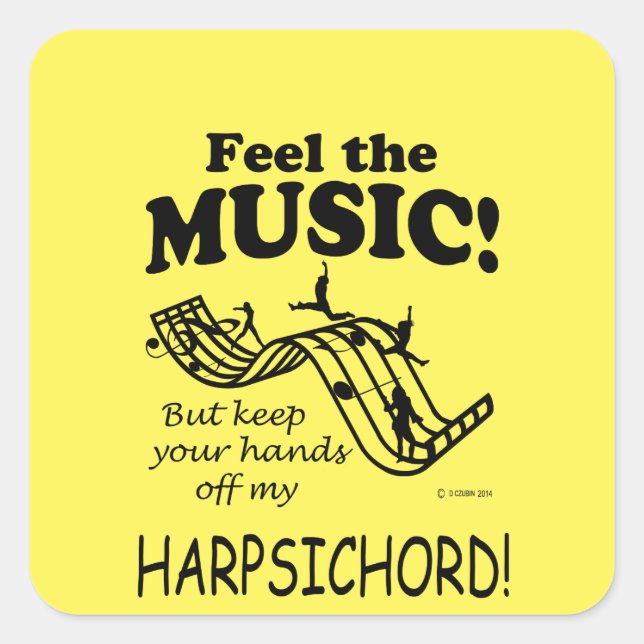 Harpsichord Sentez Le Sticker Carré De Musique (Devant)