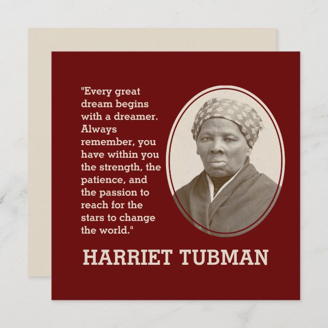 HARRIET TUBMAN | Chaque grand rêve | Motivation (Devant / Derrière)