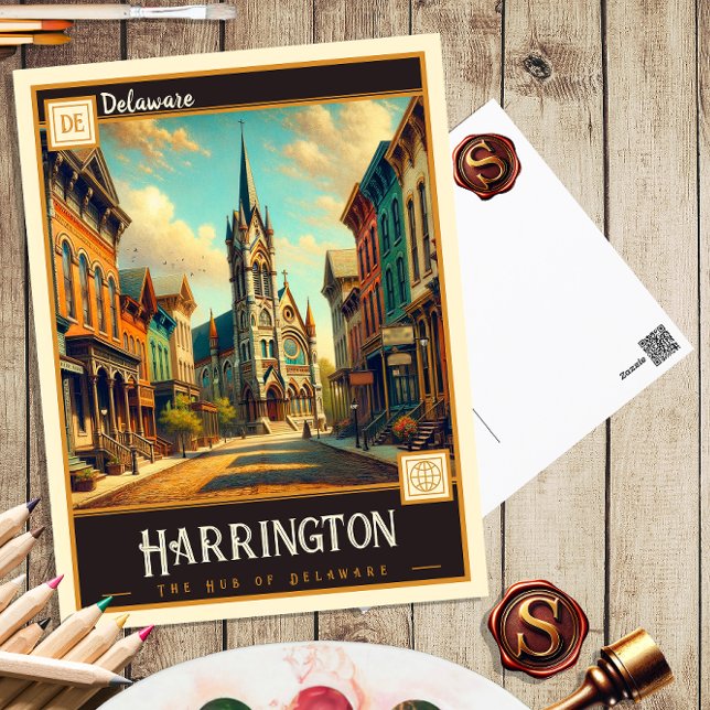 Harrington, Delaware | Carte postale ancienne (Créateur téléchargé)