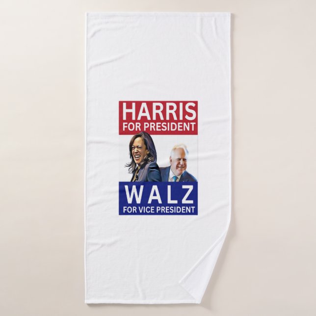 Harris Pour Président Walz Pour Vice-Président Kam (Serviette de bain)