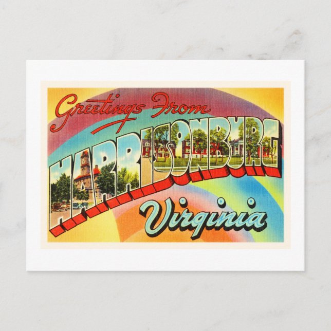 Harrisonburg Virginia VA Vintage voyage Carte post (Devant)