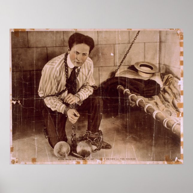 Harry HOUDINI Escape Artiste VAUDEVILLE Poster (Devant)