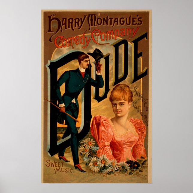Harry Montague's Comedy "Dude" Theatre Poster (Devant)