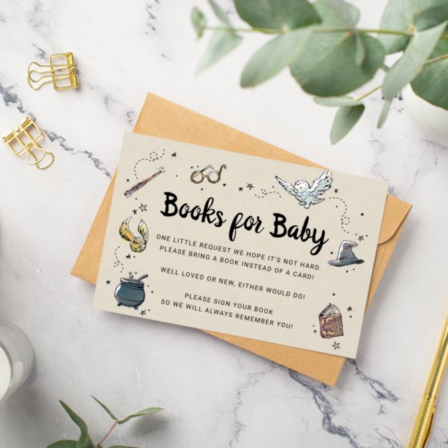 Harry Potter - Invitation Livres pour Bébé (Card on table)