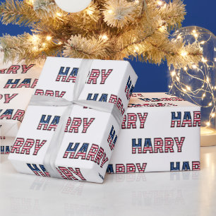 Harry prénom nom USA US papier cadeau Papier