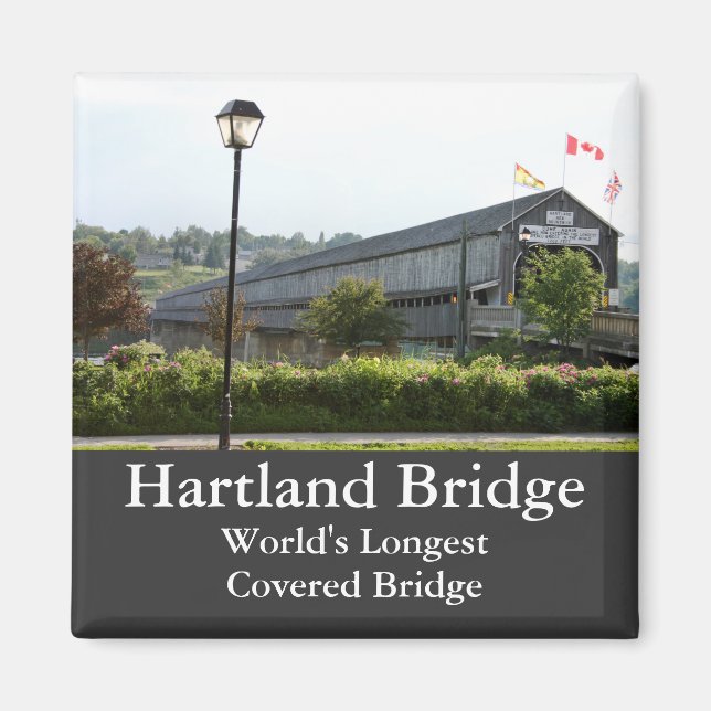 Hartland Bridge Plus long pont couvert Magnet (Devant)
