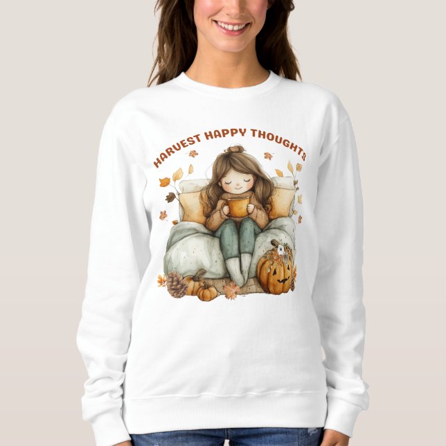 Harvest Happy Thoughts Inspirational Sweatshirt (Devant)