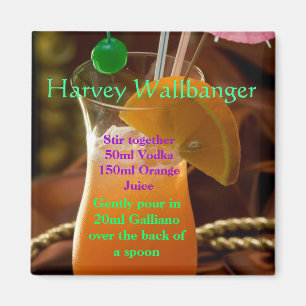 Harvey Wallbanger Cocktail Magnet
