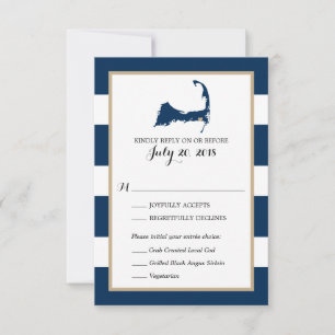 Harwich Cape Cod avec coeur Menu Mariage RSVP