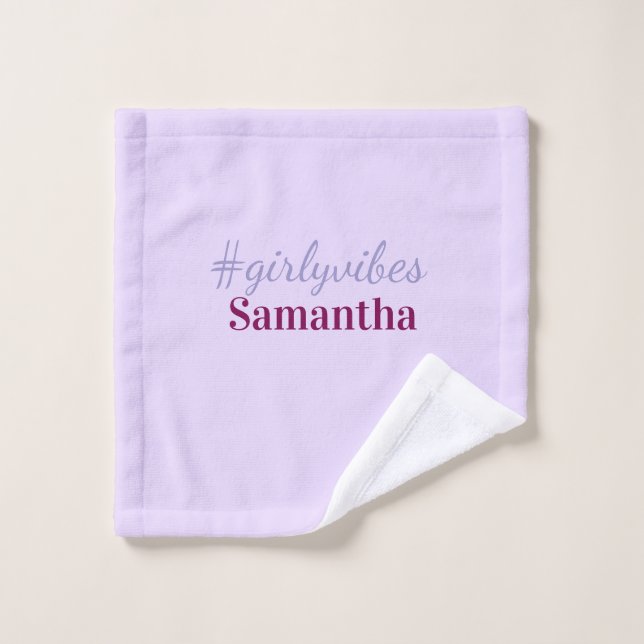 hashtag Girlyvibes rose violet féminin vibes (Gant de toilette)